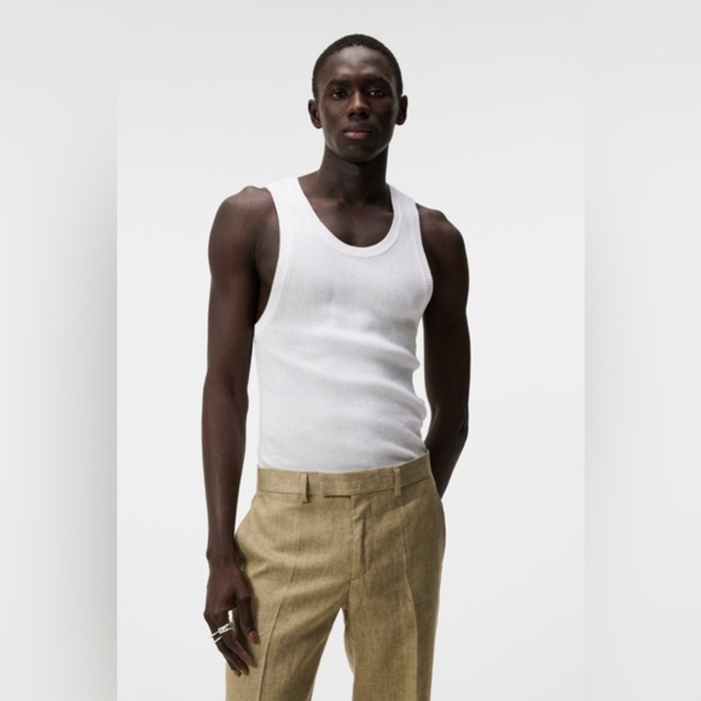 J.Lindeberg Men’s ED RIB KNIT TANK WHITE